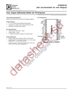 ICS9DB104BGLFT datasheet  